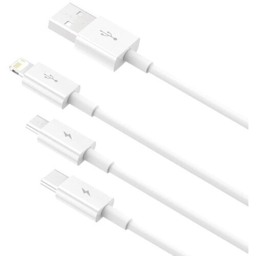 Baseus Camltys-02 podatkovni kabel 3v1 - lightning, micro usb, type c - bel Cene