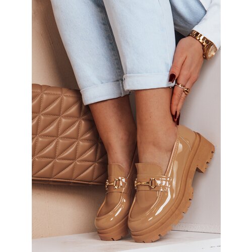 DStreet Mokasyny damskie lakierowane ELEGANCI khaki Slike