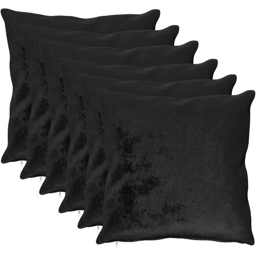  Presvlaka za jastuk 6 pcs HEERLEN Crna 80 x 80 cm Flanel Cijene
