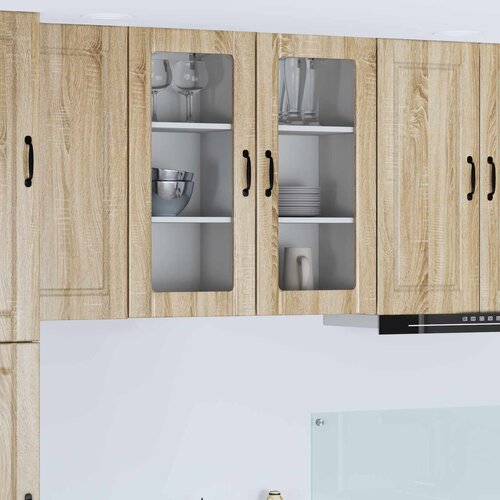  Zidni stakleni ormarić 2 pcs Sonoma hrast 40 x 31 x 80 cm Cijene
