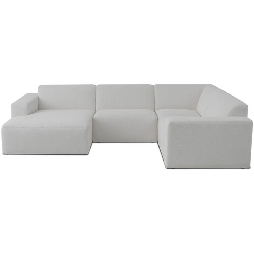Scandic Bijela kutna garnitura od boucl&amp;eacute; tkanine (u obliku slova &amp;quot;U&amp;quot;) Roxy &amp;ndash; Slike