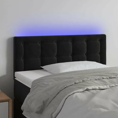  LED posteljno vzglavje črno 100x5x78/88 cm žamet, (20933450)