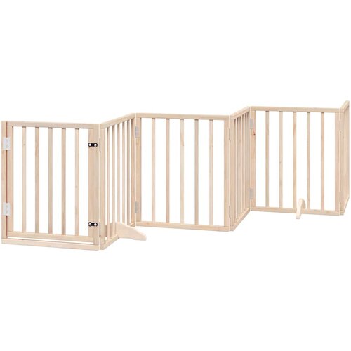  Vrata za pse s vrata&amp;scaron;cima 15 panela sklopiva 750 cm drvo topole Smeđa 50 x 60 x 2 cm Slike