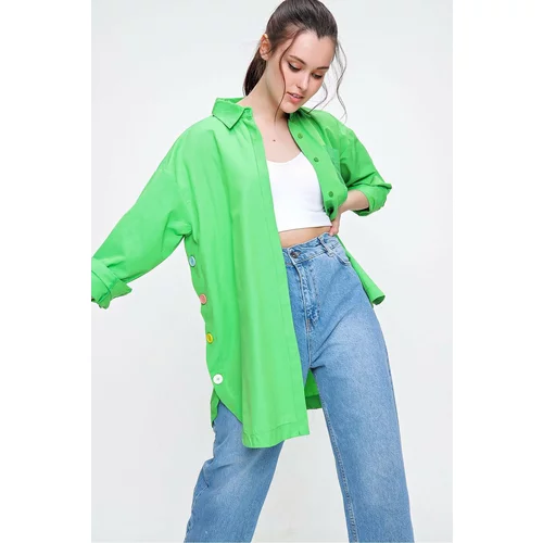 Trend Alaçatı Stili Jacket - Green - Oversize