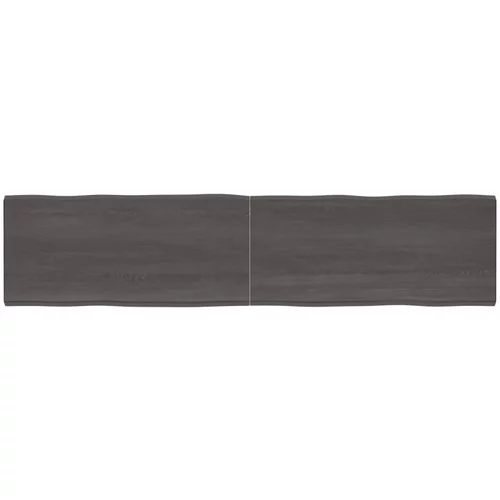 vidaXL Mizna plošča temno siva 220x50x4 cm obdelana trdna hrastovina, (20979183)