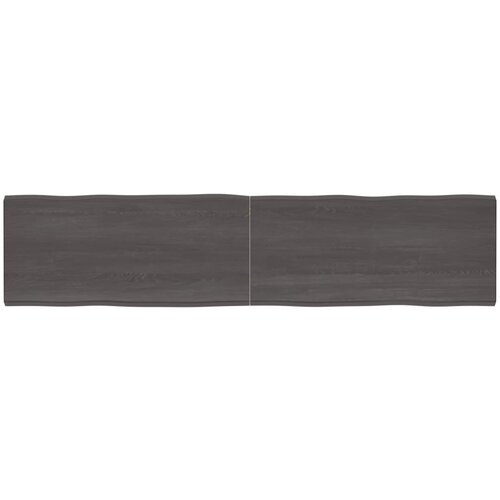vidaXL Stolna ploča tamnosmeđa 220x50x(2-4) cm obrađena hrastovina Cijene