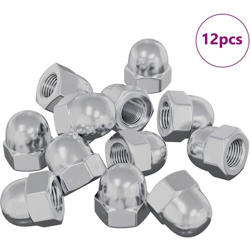 &amp;Scaron;esterokutne žižak matice 12 pcs Srebrno m8 Metal Slike