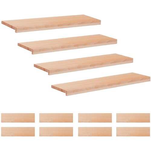 Step treads 12 kom. 100 x 30 x 2 cm Prirodna Čvrsto drvo bukve Cijene