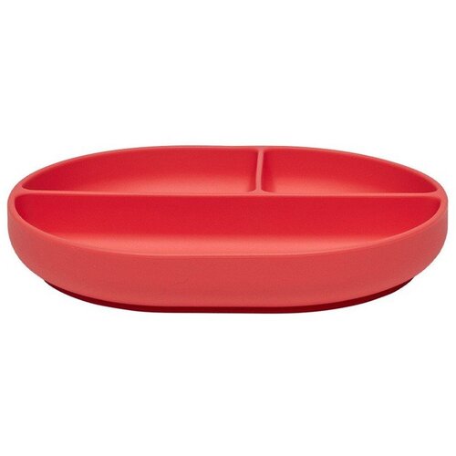 OYOY Mini Crveni silikonski dječji tanjur 17x21,5 cm Enkei &amp;ndash; Slike