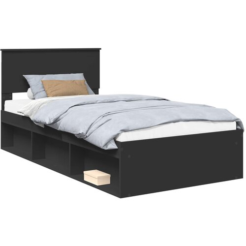 vidaXL konstrukcija postelje črna 100 x 200 cm masivno borovo les, (5000103512) Cene
