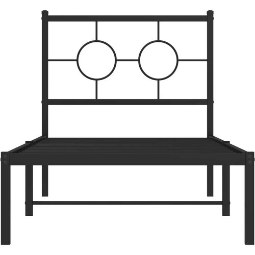  Metalni okvir za krevet s uzglavljem crni 80x200 cm Slike