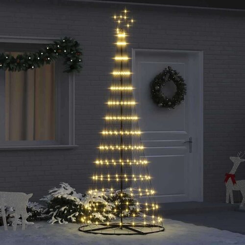 vidaXL LED božično drevesce Toplo bela 138.5 x 138.5 x 399 cm Kovina Cene