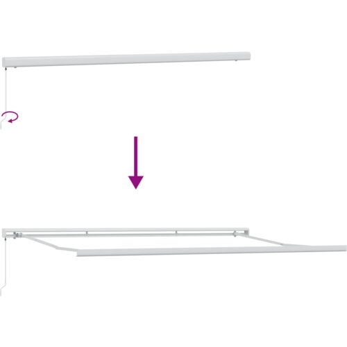 vidaXL Ročna retraktibilna tenda večbarvna črtasta 500x300 cm Cene