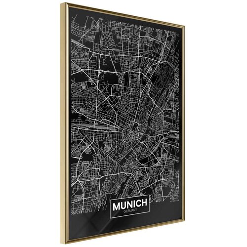  Poster - City Map: Munich (Dark) 30x45 Slike