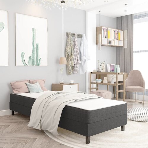 Box spring okvir za krevet od tkanine sivi 100 x 200 cm Slike