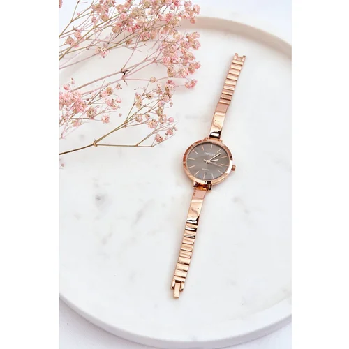 Kesi Watch With Black Dial On Bracelet ERNEST Rose Gold