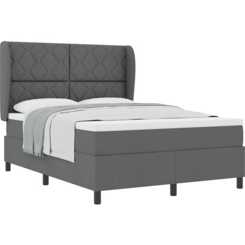 Box Spring Krevet s Madracem Tamno Siva 160x200 cm Tkanina Slike