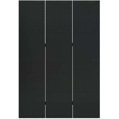  pregrada s 3 panela crna 120 x 180 cm čelična Slike