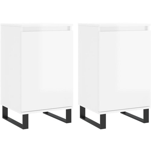 Maison Chic Komoda - Predalnik 2 kosa visok sijaj bela 40x35x70 cm inženirski les, (21719400) Slike