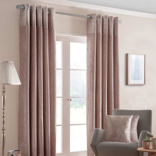 HOMESCAPES Blush Pink Nova Eyelet zavese par 117x229 cm, (20749111) Cene