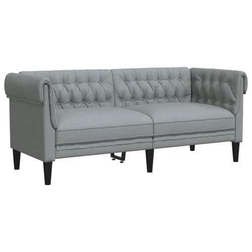 Maison Chic kavč - Sofa - Kanape dvosed Chesterfield svetlo siva tkanina, (21726526) Cene