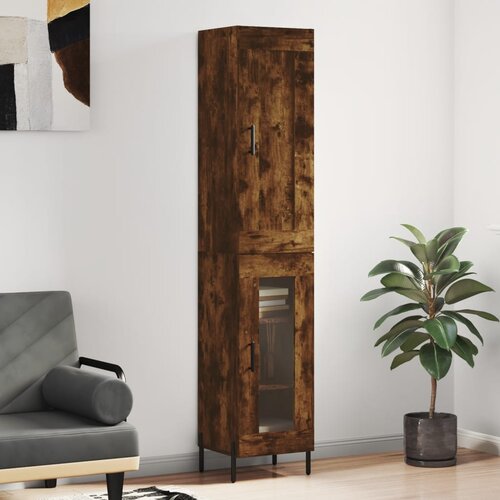 vidaXL Visoka omara dimljeni hrast 34,5x34x180 cm inženirski les Cene