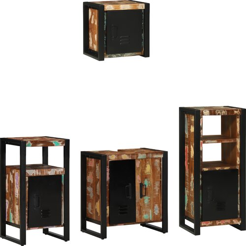 vidaXL Set namještaja za kupaonicu 4 pcs Čvrsto reciklirano drvo Cene