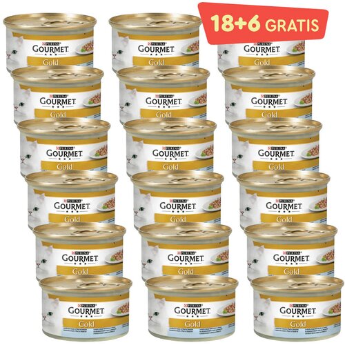 Gourmet Gold morska riba/&amp;scaron;pinača 85 g (18 + 6 BONUS) Slike