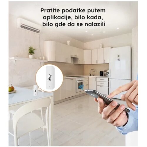 Tuya Wi-Fi smart termometar i higrometar -20&deg; do 60&deg;C, WIFI, app,Bela Cene