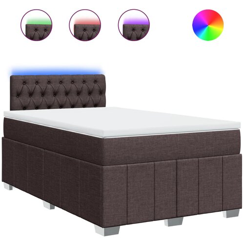 vidaXL Box spring postelja z vzmetnico temno rjava 120x190 cm blago, (21308947) Cene