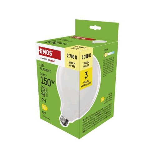  LED žarnica Filament G125 / E27 / 18 W (150 W) / 2452 lm / Toplo bel Cene