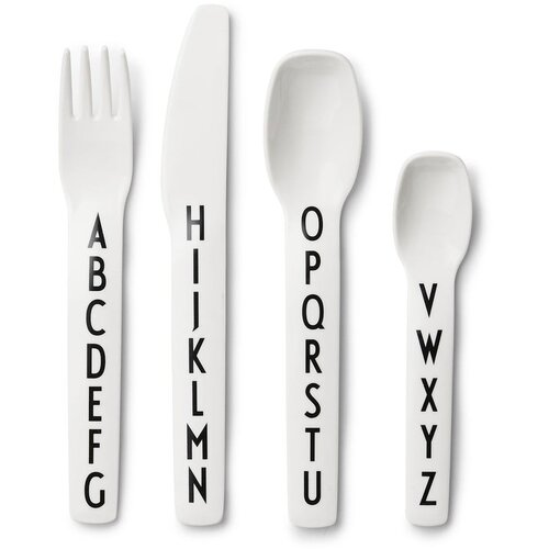 Design Letters 4-dijelni set bijelog dječjeg pribora za jelo Cijene