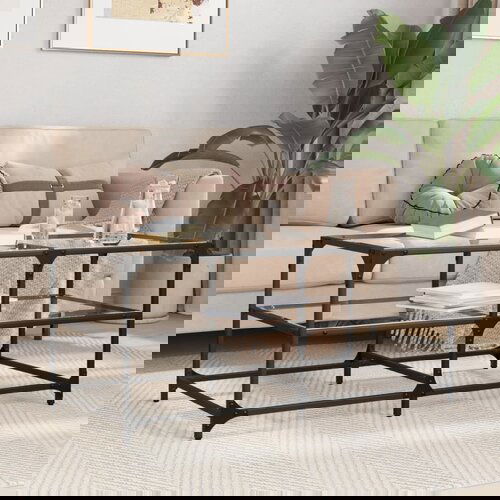 vidaXL Stolić s prozirnom staklenom površinom 98,5x50x45 cm čelik Cijene