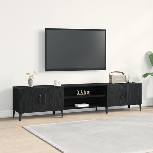 vidaXL TV omara Črni hrast Inženirski les 180 x 31.5 x 40 cm Cene