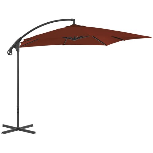  The Living Store Nihajni senčnik z jeklenim drogom 250x250 cm terakota - Previsni Senčnik, (21749858) Cene