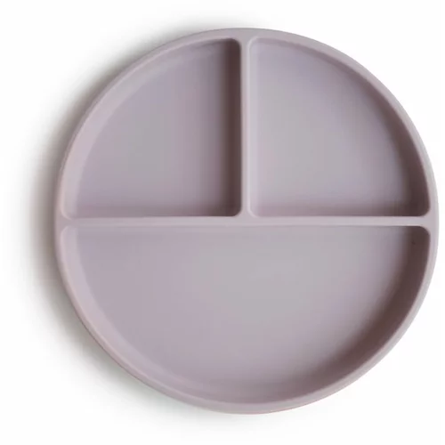 Mushie Silicone Suction Plate tanjur s pregradama s vakuumskim držačem Soft Lilac 1 kom