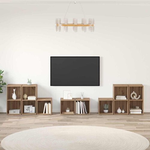  Set TV stalka Zidne 8 pcs Umjetnički hrast Konstruirano drvo Slike