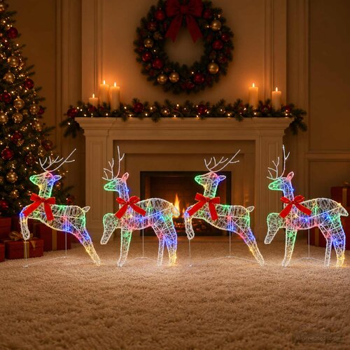  Božićni irvas 4 kom. 80 LED lampica Višebojno 43 x 19 x 65 cm Cene