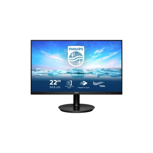 Philips V-Line 222V8LA/00 LCD zaslon Energetska učinkovitost 2021 E (A - G) 54.6 cm (21.5 palac) 1920 x 1080 piksel 16:9 4 ms VGA, DisplayPort, HDMI™, utičnica za slušalice, audio line-in VA LCD Cijene