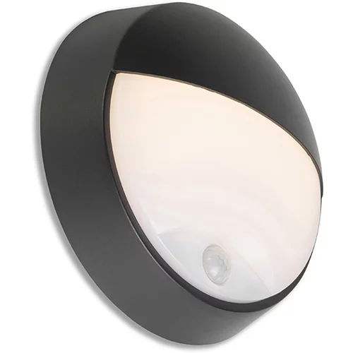 QAZQA Zunanja stenska svetilka črna z LED s senzorjem gibanja IP54 - Hortus
