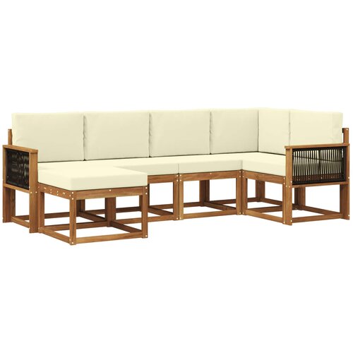 vidaXL Zunanja garnitura za sedenje 6 pcs Naravna in smetana, (5000280008) Cene
