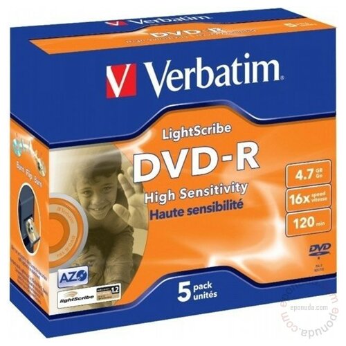 Verbatim DVD-R LIGHTSCRIBE 4.7GB 16X 43621 disk Slike