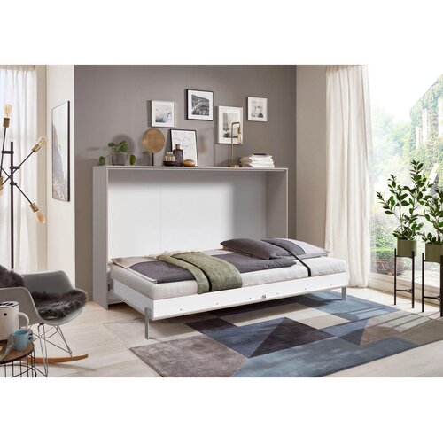 CARRYHOME ZLOŽLJIVA POSTELJA 120 cm x 200 cm , leseni material siva, sahara Slike