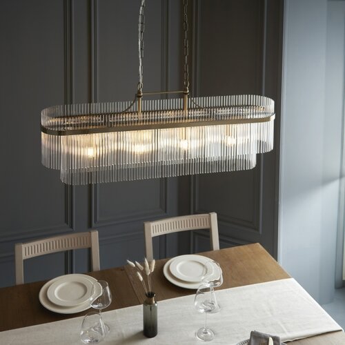  Endon 112573 - Luster na lancu MARIETTA 4xE14/6W/230V mesing/prozirno Slike