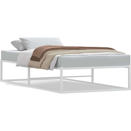 VidaXL Okvir kreveta bez madraca Bijeli 100x200 cm Metalni Slike