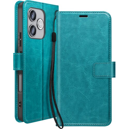 Oem Mayaxess, Denarnica etui Honor 600 Lite z zapestnim trakom in oporo, Turkizna, (5000275449) Slike