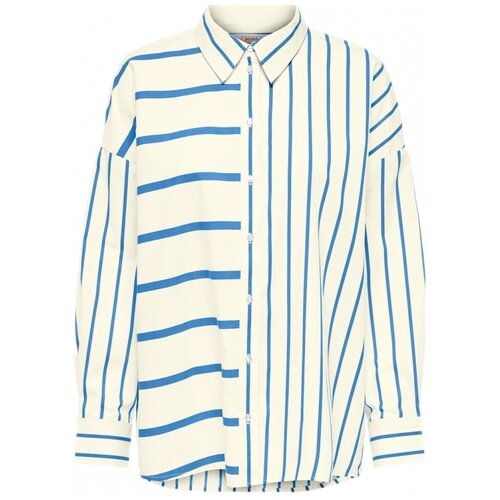 Only Topi & Bluze Shirt Nina Lora L/S - Creme/Provedence Modra Cene
