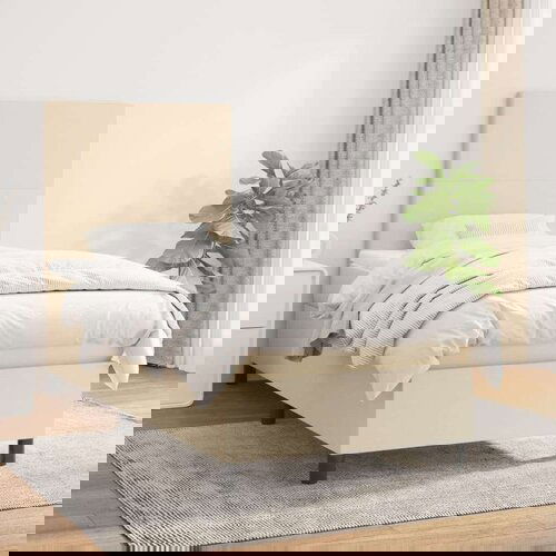 Box spring postelja z vzmetnico krem 80x200 cm blago, (20897114) Cene