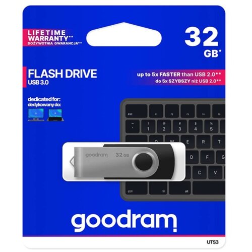 Goodram UTS3 USB izbrisivi memorijski pogon 32 GB USB Tip-A 3.2 Gen 1 (3.1 Gen 1) Crno Cijene