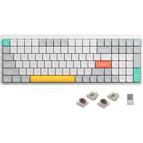 Nuphy Air96 V2 Brezžična Mehanska Tipkovnica / Slim Ionic White Brown Switch, (22126167) Cene